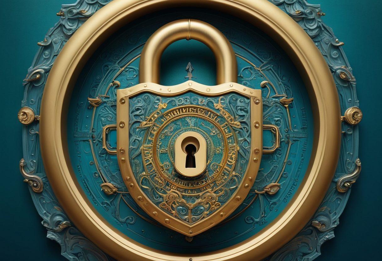 A metaphorical representation of unlocking a large, ornate padlock with insurance symbols like a shield, a house, and a car emerging from it. Surrounding the lock are glowing quotes and plans swirling around, depicting various forms of coverage. The background features subtle representations of security and peace of mind, such as a sturdy home and happy family. The color palette is vibrant, signifying trust and optimism. 3D, vibrant colors.